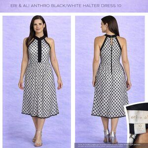 Eri + Ali Anthropologie Halter Dress Black White 10